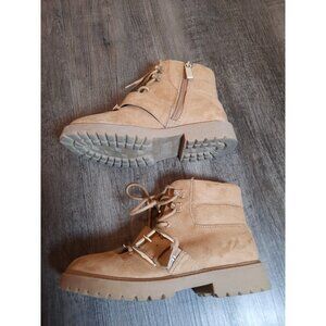 Michael Kors Girl’s Reina Boots fur tongue size 2 combat